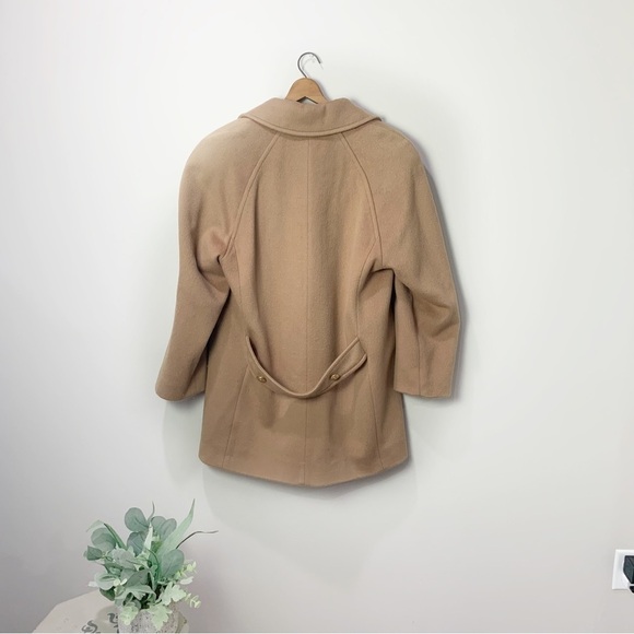 [Talbots] Women's Camel Tan Preppy Wool Blend Heavy Pea Coat Jacket - Picture 2 of 10